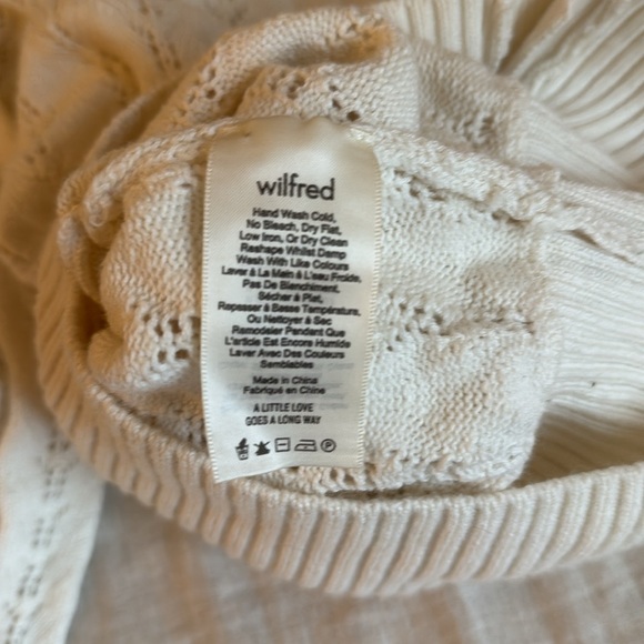 Aritzia Wilfred Knit Cardigan V neck Sweater White Small - Picture 4 of 5